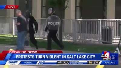 Out of control Cops rough up old man in Salt Lake City