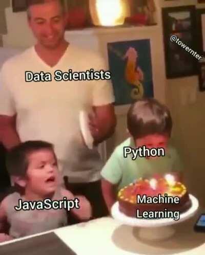 Python excels in machine learning, javascript just sucks in general