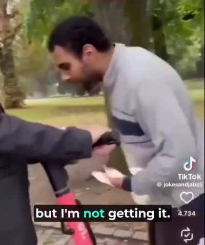 A man in Frankfurt Germany explains to a woman why he has the right to rape her because he has needs