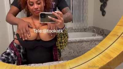 Babyfacejass getting her titties played with