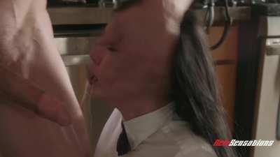 Not all daddies are patient men. Some of them don't care that you're still training your throat. Doesn't matter. Just obey. Get on your knees. Open wide. Stuff his cock down your throat. If he's not satisfied, he'll just take over and fuck your dumb face.