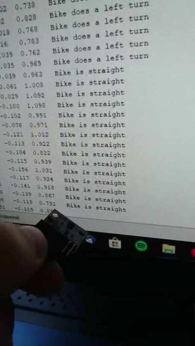 I'm building a lean-angle and acceleration logger for my motobike. This is my proof of concept.