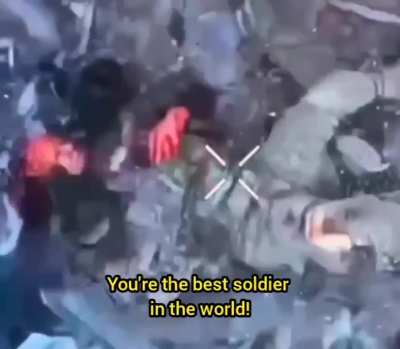 Drone footage of knife fight - Kursk