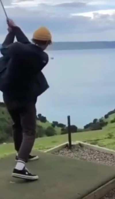 WCGW having a metal stake in front of your tee off