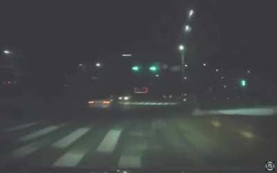 Tired cammer absolutely destroys car after hitting pole