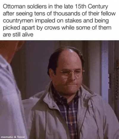 Vlad the Impaler was ruler of Wallachia at various points during the late 15th Century. He was known for brutally killing his enemies, and pushed back Ottoman advances for some time. In 1462, Mehmed ll saw 23K Turks impaled outside Targoviste, and fled to