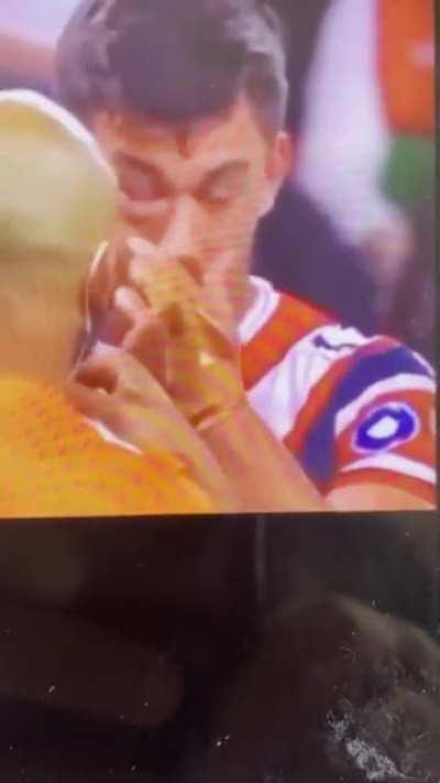 Testing for a broken eye socket.