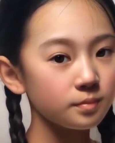 Painting of a girl by Leng Jun