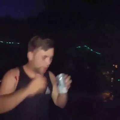 Smashing a bottle on your head to look cool