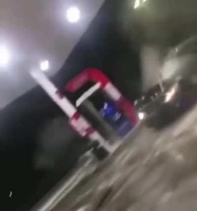 Bumper cars at the gas station