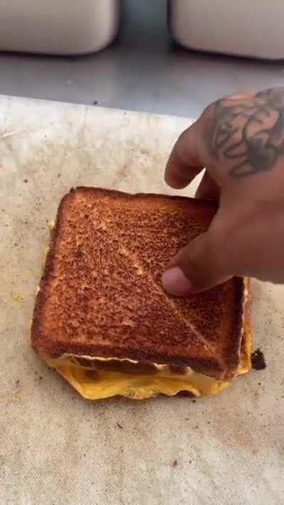 Pulling apart the perfect grilled cheese