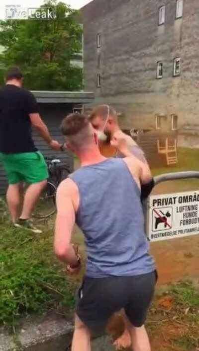 Giving my friend a cinnamon shower