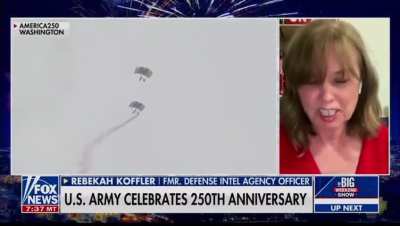 Rebekah Koffler appears on Fox News to talk about the military parade. She appears to be pretty intoxicated and they cut her segment quickly to go to commercial.