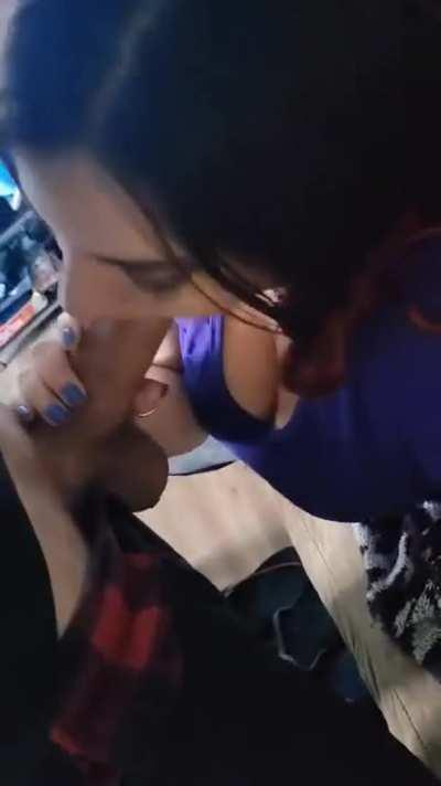 I was minding my own business until he put his cock in my face. What's a girl to do? 😉😈