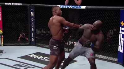 60 second slow-motion of Ngannou blitzing Rozenstruik. Also, Fleetwood Mac for some reason.