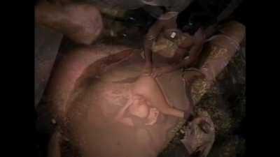 Jenna Jameson gets an “accidental” poke in the ass from Brad Armstrong (around 14 seconds in) that brings a smile to her face in Jenna Ink. 1996