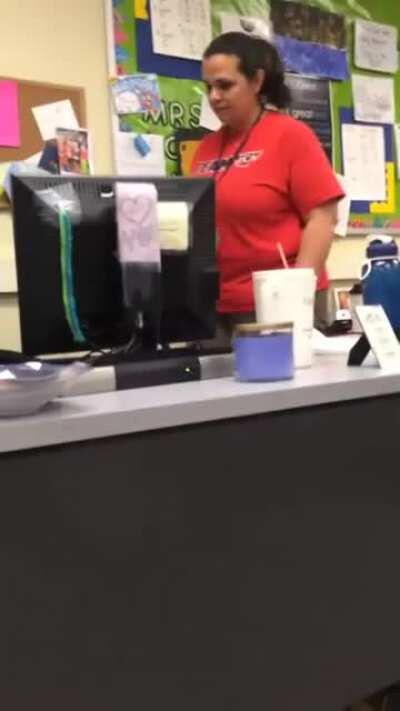 When you hide under the teacher's desk