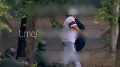 Some random grandpa goes against the fascists during WWII reenactment