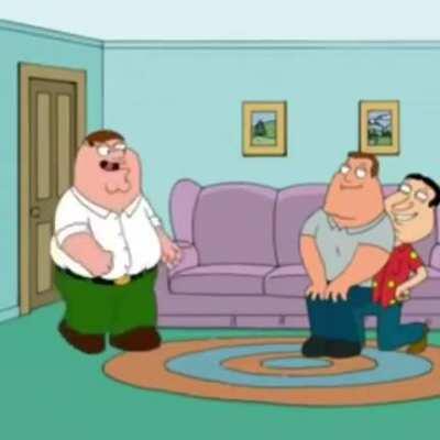 Top 10 Gamily fuy funny moments, Number 1: Peter, Quagmire and Joe mama bust some moves to fnaf.