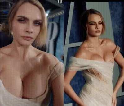 Mistress Cara Delevingne giving her good boys a peek