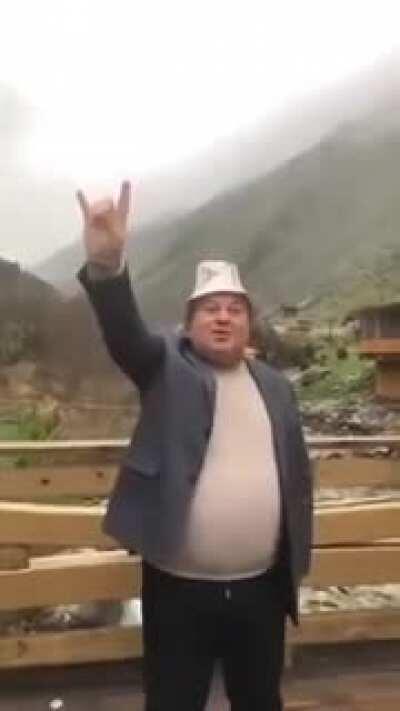 Turkish grey wolf on his natural habitat