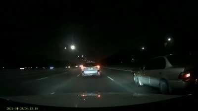 Dude break checks me - apparently I'm in the wrong merging between freeways into my own lane...