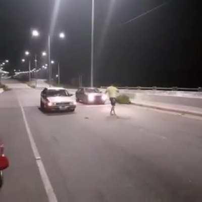 Idiot in the street race