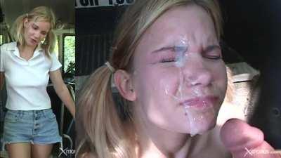 She was game until the first blast hits her