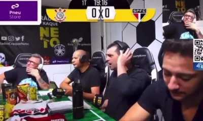 Reação do Craque Neto no primeiro gol do São Paulo