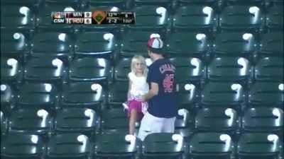 Dad is really so happy to have the ball