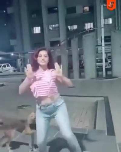 Making tiktok vid in public Dog didn't like it