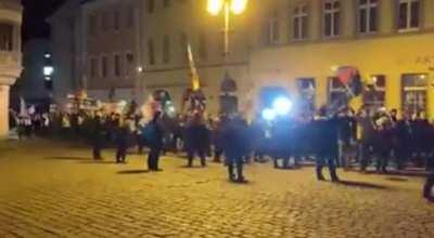 Some person followed pro-russian protesters while playing circus music. Fucking W of a human