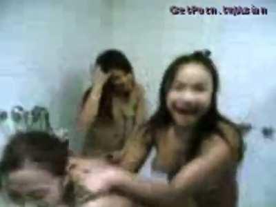 Pinay lesbians dry humping in shower
