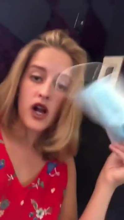 She can't wear a mask