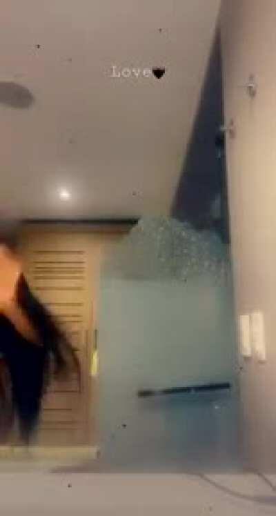 What could go wrong climbing on a shower door