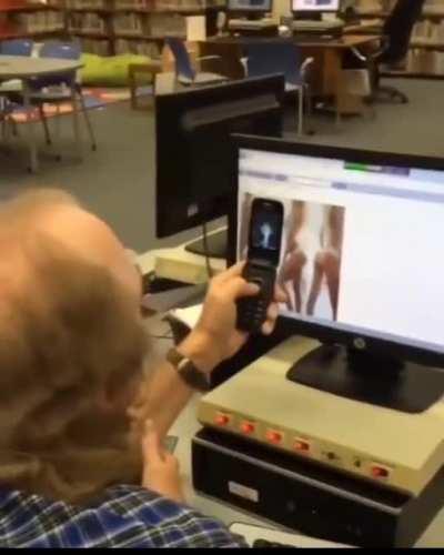 In a public library with kids inside...