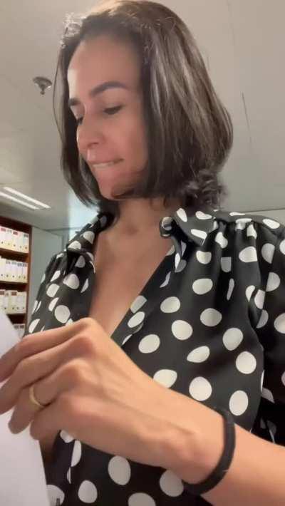 My coworker doesn't know the size of my boobs...