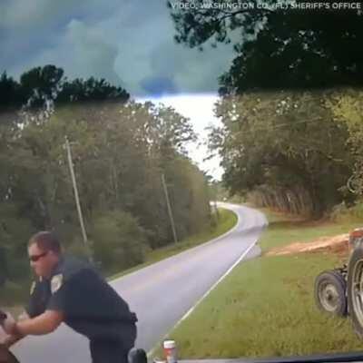 He completely ate the road