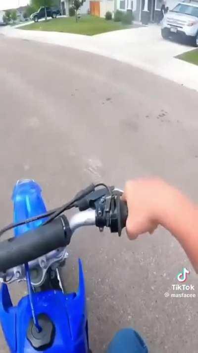 Grown man threatens to fight a child over a dirt bike