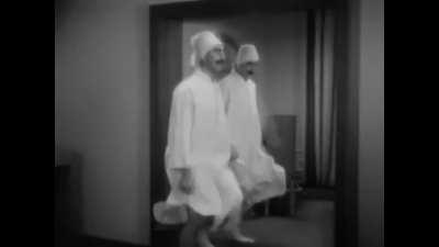 The famous mirror scene from Duck Soup, 1933