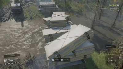 Hauling a Dozen Concrete Slabs