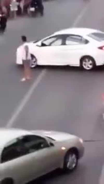 Man asks for fight and gets it