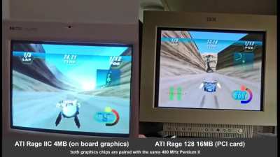 Star Wars Episode One Racer - 4MB Integrated ATI Graphics vs 16MB ATI Rage 128 PCI