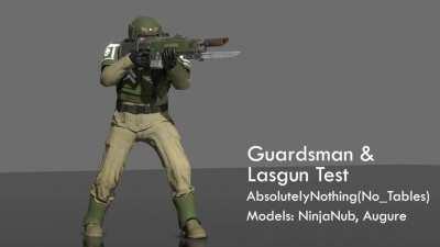 I made an animation of a Guardsman shooting a lasgun. Feedback especially on the sound effects are appreciated!