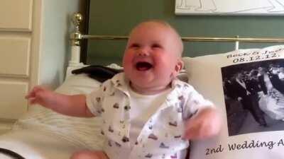 Baby laughing and chuckling