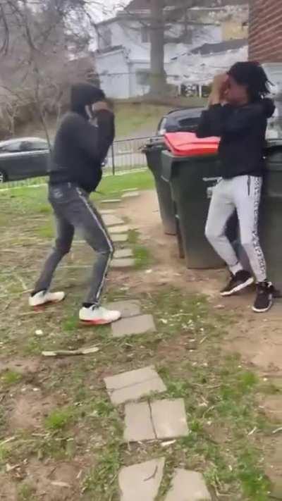 Opp pulled up and I trashed him I was in the white pants