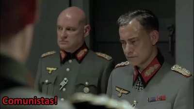 Bolsonaro(Hitler) ao descobrir a eficácia da Coronavac. Fonte: Facebook Biologia Política.