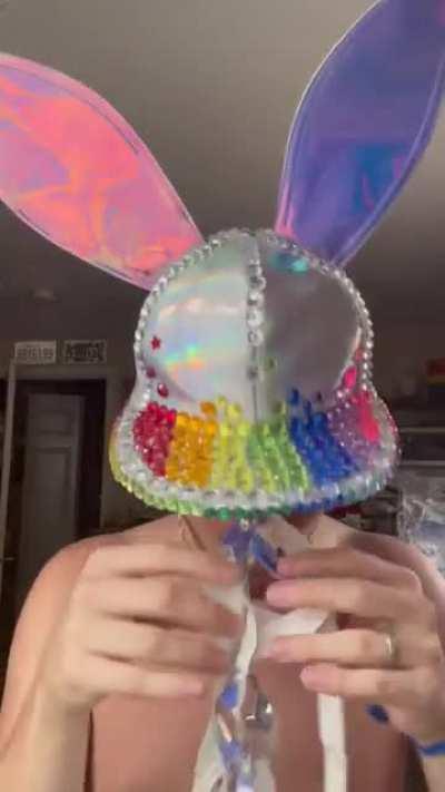 I’m going to Beyond Wonderland at the Gorge! My first time to both the venue and the event! I’ve crafted this hat with an encrypted message. Hope I see some of you there🐰