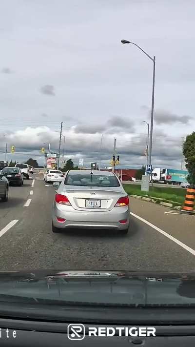 Brampton. Close call on 410 N Bovaird exit