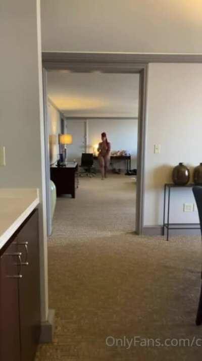 Naughty naked walking